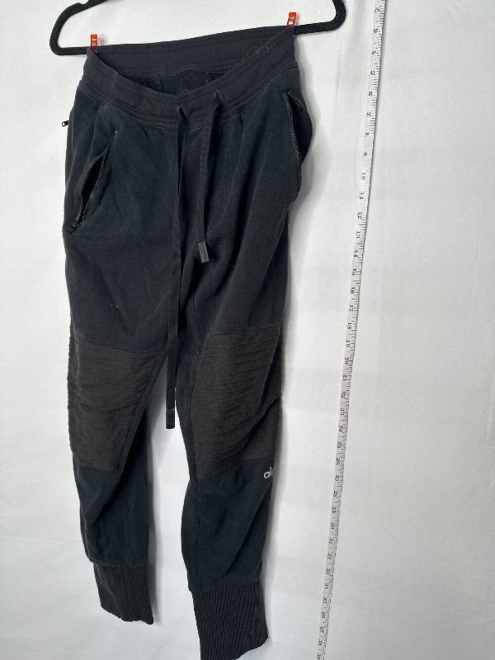 Alo Yoga Urban Moto Joggers Black Fleece Sweatpants S Athleisure Loungewear Moto